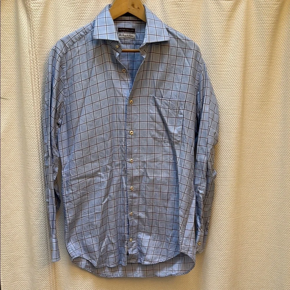 Peter Millar Blue Casual Button Down Shirt medium - Picture 1 of 8
